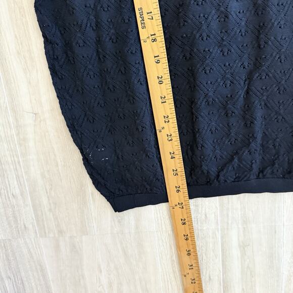 The Tie Bar Polo Shirt Men’s Sz Large Full Placket Pointelle Navy Cotton Preppy - Picture 7 of 9